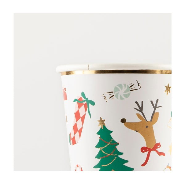 Papírové jednorázové kelímky v sadě  8 ks Jolly Christmas – Meri Meri-image-3