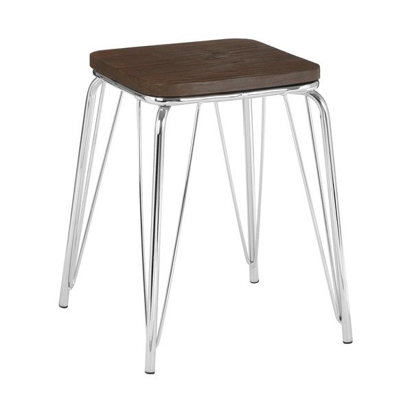 Stolička z jilmového dřeva ve stříbrné barvě/v přírodní barvě District – Premier Housewares