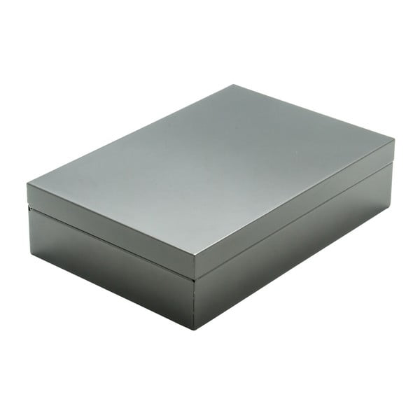 Ocelově šedý úložný box Lund London Luxe, šířka 21,9 cm