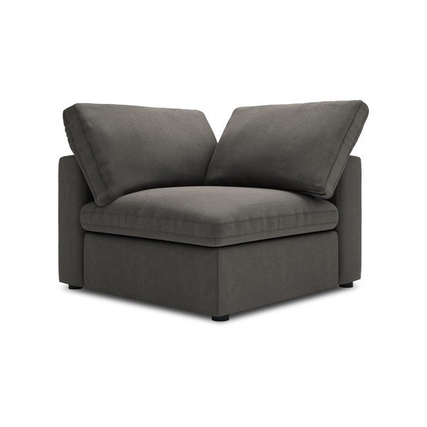 Tmavě hnědá oboustranná rohová část modulární manšestrové pohovky Windsor & Co Sofas Galaxy