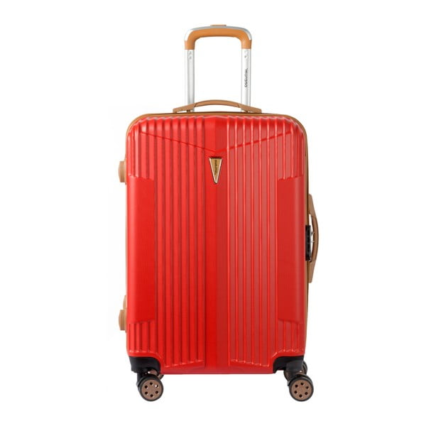 Červený kufr na kolečkách Murano Europa