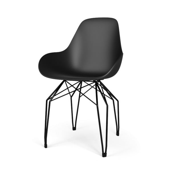 Černá židle s černým podnožím Kubikoff Diamond