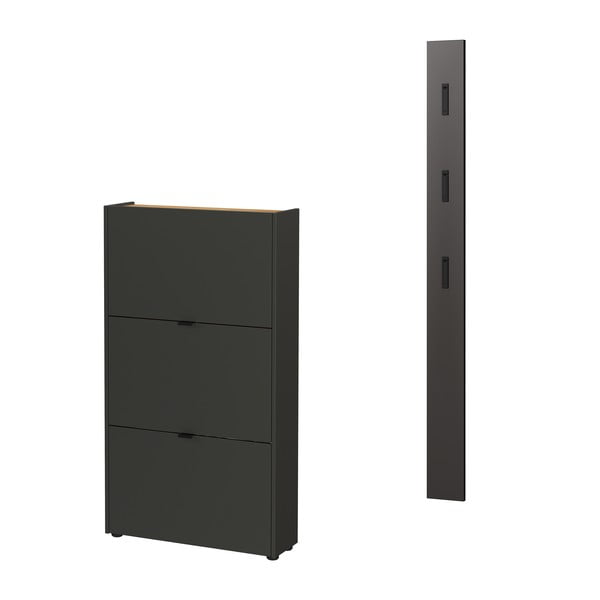 Antracitová předsíňová sestava 101x200x22 cm Ameca – Germania