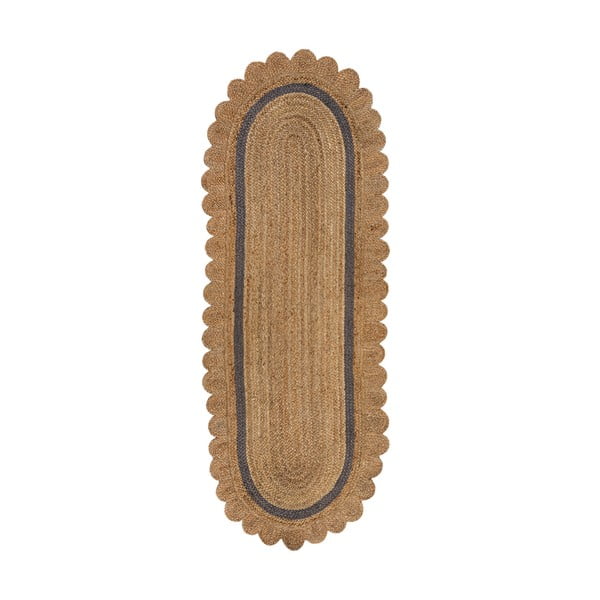 Šedý/v přírodní barvě ručně tkaný jutový běhoun 80x230 cm Grace Grey – Flair Rugs