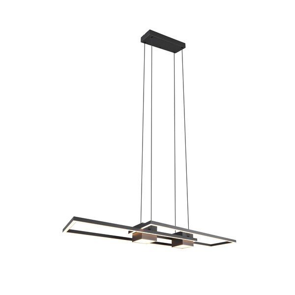 Matně černé LED stmívatelné závěsné svítidlo na dálkové ovládání Albany – Trio-image-3