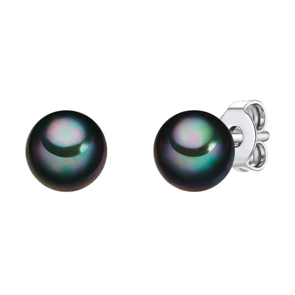 Náušnice s antracitově černou perlou Perldesse, ⌀ 0,6 cm