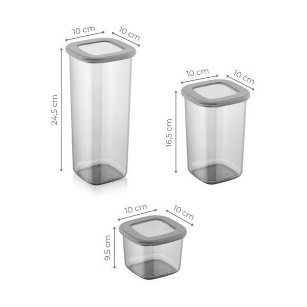 Plastové dózy v sadě 9 ks na potraviny Fresco – Hermia-image-3