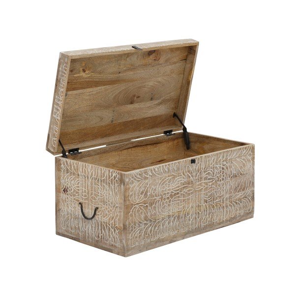 Truhla z mangového dřeva v přírodní barvě 45x50 cm Malati – Støraa-image-3