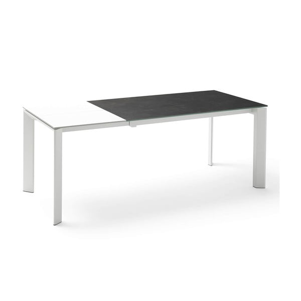Bílo-černý rozkládací jídelní stůl sømcasa Tamara, délka 160/240 cm