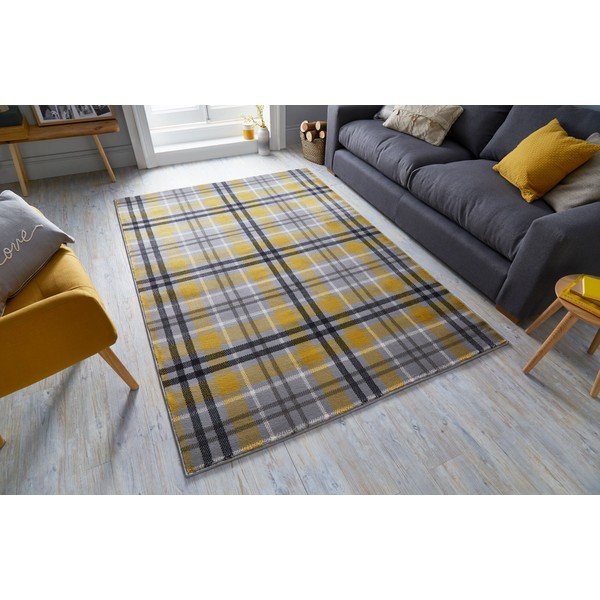 Žluto-šedý koberec Flair Rugs Highland, 200 x 290 cm-image-4
