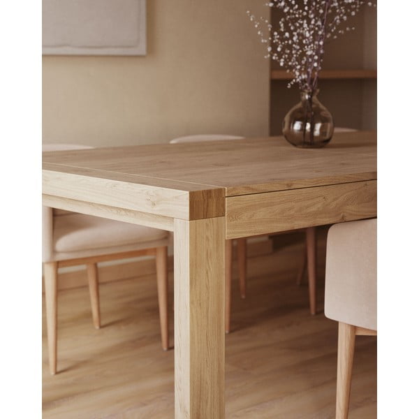 Rozkládací jídelní stůl s přídavnou deskou v dekoru dubu 100x200 cm Briva – Kave Home-image-3