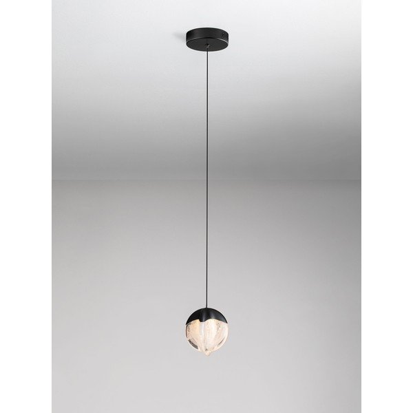 Matně černé hliníkové LED stmívatelné závěsné svítidlo se skleněným stínidlem ø 12 cm Alicia – Nova Luce-image-4
