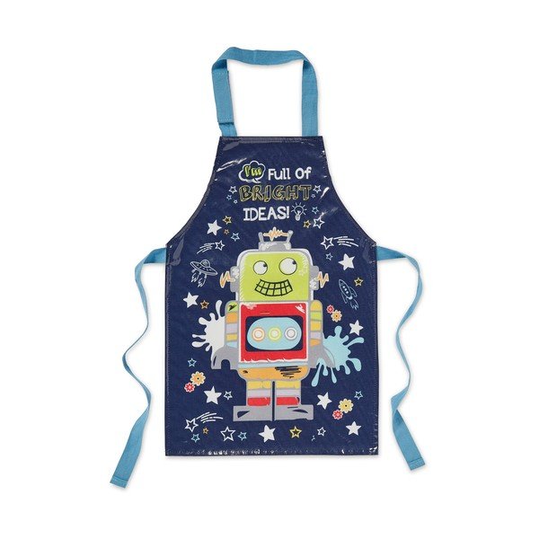 Modrá bavlněná dětská zástěra Cooksmart ® Robot-image-1