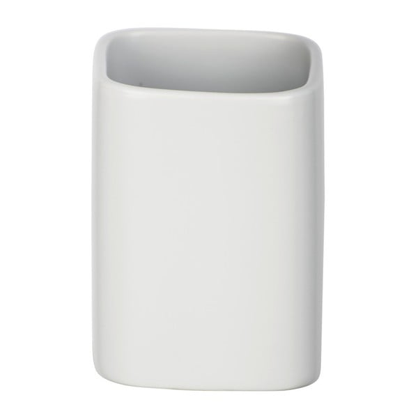 Matně bílý keramický kelímek na kartáčky Wenko Hexa-image-1