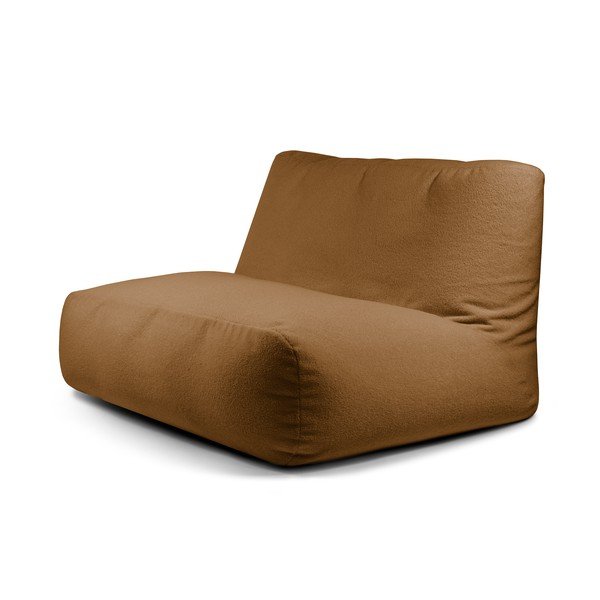 Hnědý sedací vak z textilie bouclé Sofa Tube – SLOWDOWN