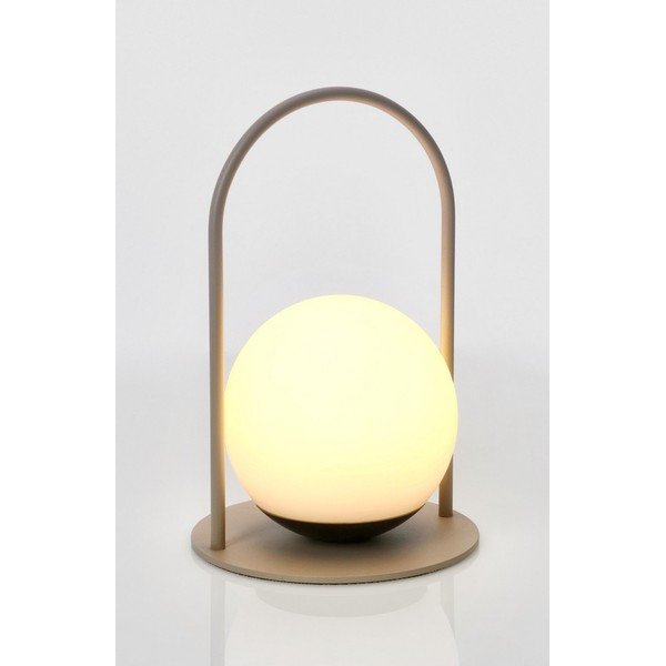 Taupe LED stmívatelná stolní lampa s plastovým stínidlem (výška 21 cm) Pansy – Bizzotto-image-3