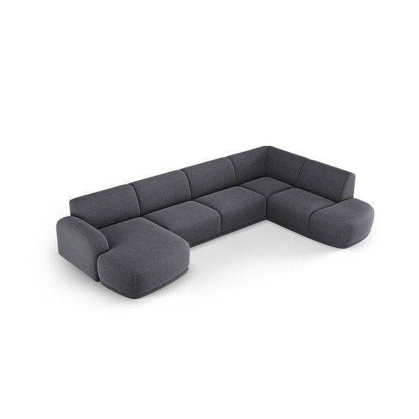 Šedá sametová rohová pohovka Erin – Micadoni Home-image-4
