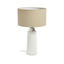 Bílá stolní lampa s textilním stínidlem (výška 58 cm) Mijal – Kave Home