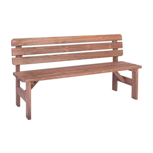 Hnědá dřevěná zahradní lavice Miriam – Rojaplast
