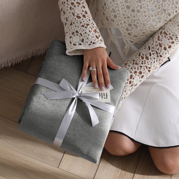 Šedý přehoz z žinylky 220x240 cm Talo – Filumi-image-4