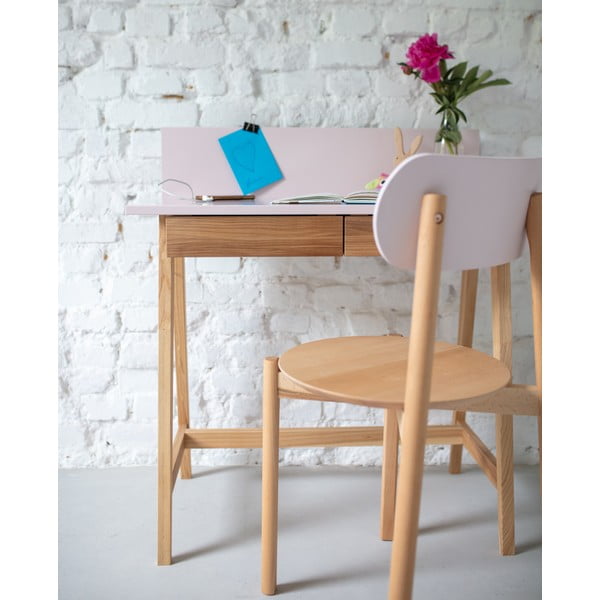 Šedý psací stůl s podnožím z jasanového dřeva Ragaba Luka, délka 85 cm-image-4