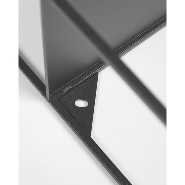 Černá nástěnná kovová knihovna Kave Home Neth, 80 x 80 cm-image-1