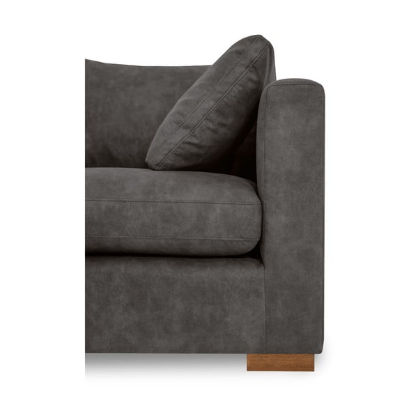 Antracitová rohová pohovka z imitace kůže (levý roh) Hamburg – Scandic-image-4