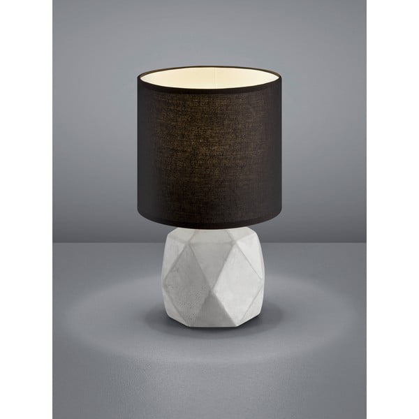 Černo-šedá stolní lampa s textilním stínidlem (výška 28 cm) Pike – Reality-image-1