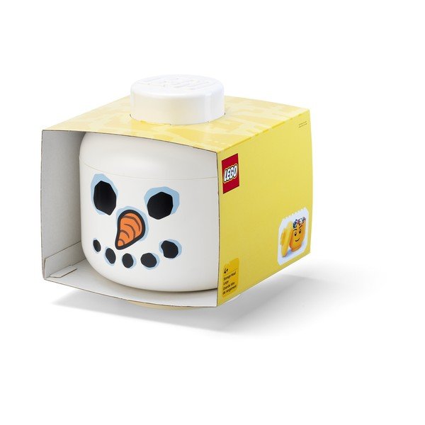 Bílý plastový dětský úložný box ø 24x27 cm Head Snowman L – LEGO®-image-2