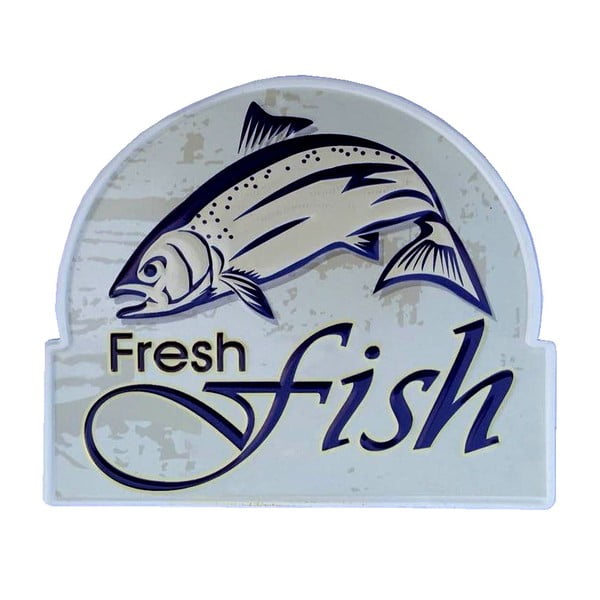 Nástěnná cedule Novita Fresh Fish, 25 x 30 cm
