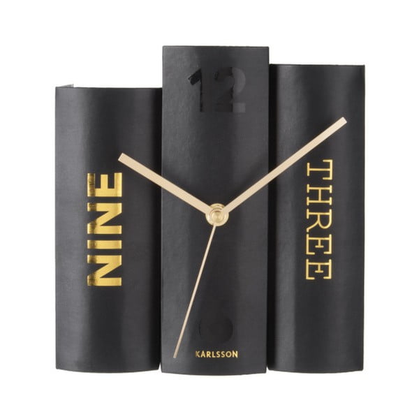 Černé stolní hodiny ve tvaru knih Karlsson-image-2
