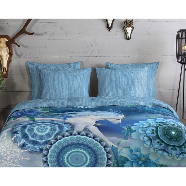 Modré flanelové povlečení na jednolůžko 140x200 cm Lumi – HIP-image-2