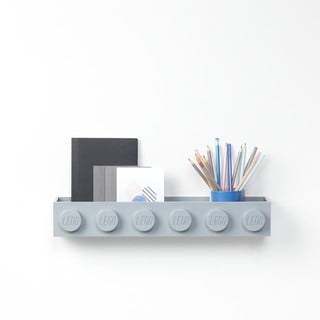 Dětská šedá nástěnná polička LEGO® Sleek