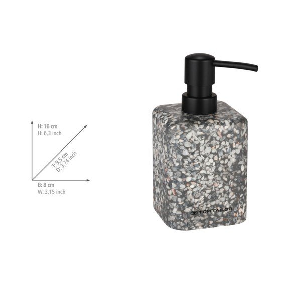 Šedý dávkovač mýdla z polyresinu 270 ml Tom Tailor T-Terrazzo – Wenko-image-4