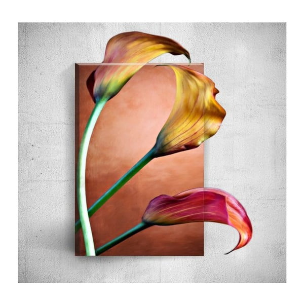 Nástěnný 3D obraz Mosticx Three Elegant Flowers, 40 x 60 cm