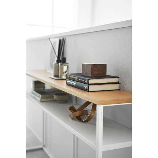 Konzolový stolek v bílé a světle hnědé barvě v dekoru jasanu 20,5x126 cm Tower – YAMAZAKI-image-4