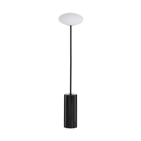 Bílá/černá stojací lampa se skleněným stínidlem (výška 120 cm) Idela – Kave Home