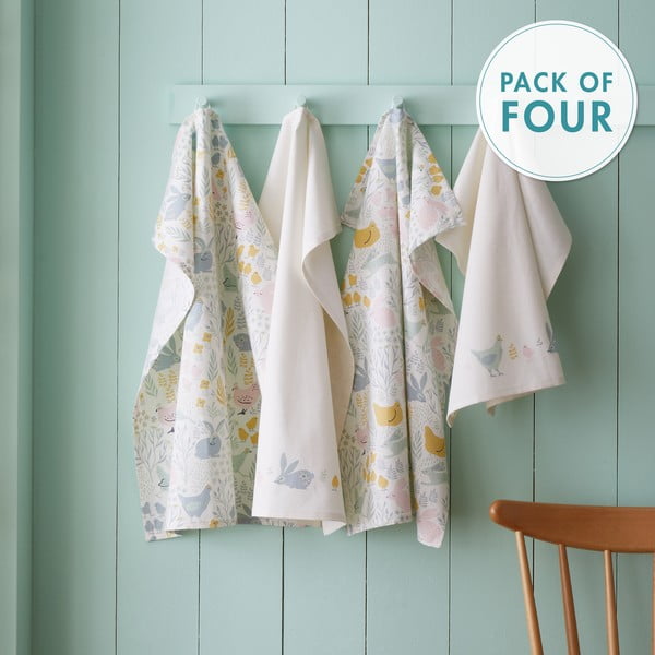 Bavlněné utěrky v sadě 4 ks 50x70 cm Cottage Friends – Catherine Lansfield-image-4