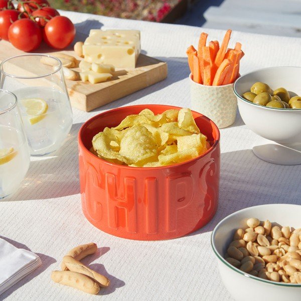 Červená keramická servírovací miska 1 l Chips – Balvi-image-1