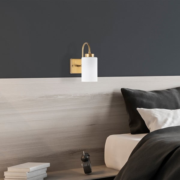 Bílé/ve zlaté barvě nástěnné svítidlo ø 10 cm Duzsuz – Opviq lights-image-3