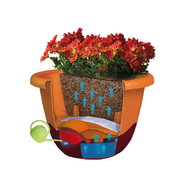 Bílý samozavlažovací květináč vhodný k zavěšení Plastia Mareta, délka 25 cm-image-2