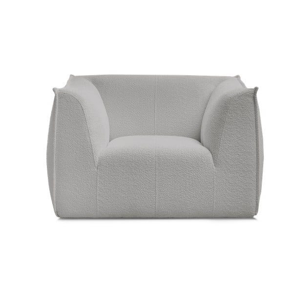 Světle šedé křeslo z textilie bouclé Giorgia – Bobochic Paris-image-3