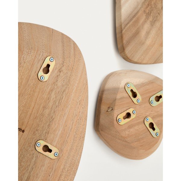 Dřevěné nástěnné dekorace v sadě 4 ks Selem – Kave Home-image-1