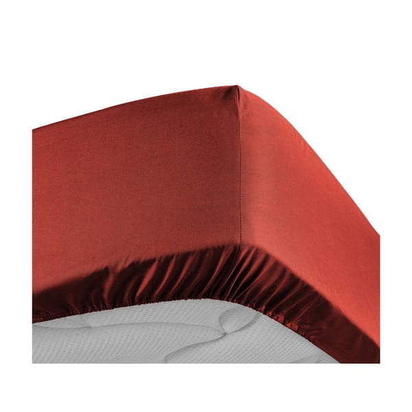 Napínací prostěradlo z bavlněného perkálu v cihlové barvě 180x200 cm Percaline – douceur d'intérieur-image-3