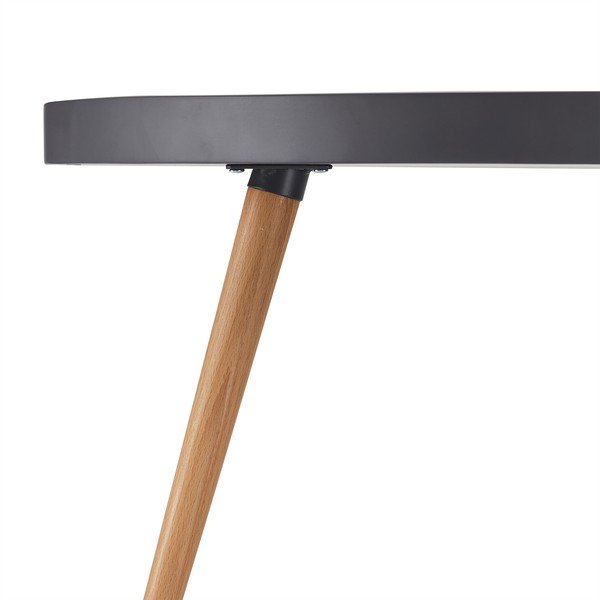 Šedý konferenční stolek s nohami z bukového dřeva Furnhouse Opus, Ø 90 cm-image-1