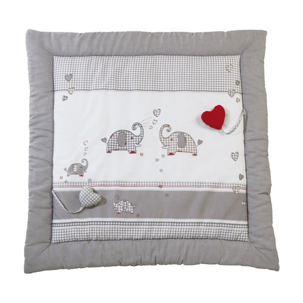 Bílá/šedá dětská hrací podložka 100x100 cm Jumbo twins – Roba