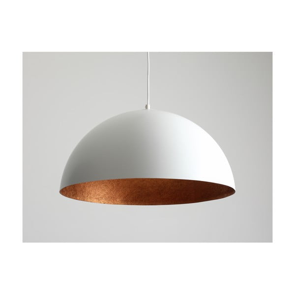 Bílé závěsné svítidlo s detailem v měděné barvě CustomForm Lord, ø 50 cm-image-4