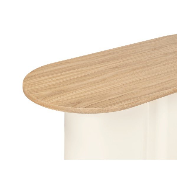 Béžový konferenční stolek s deskou v dubovém dekoru 50x115 cm Looi – noo.ma-image-2