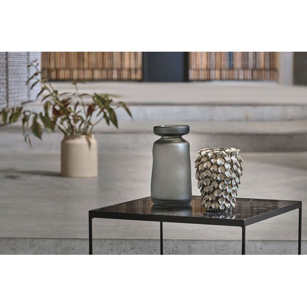 Černý konferenční stolek s deskou v dekoru mramoru 60x60 cm Gorm – Villa Collection-image-1