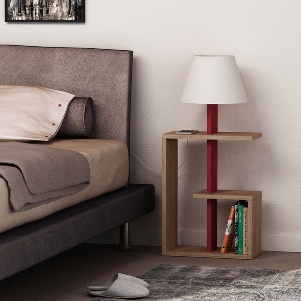 Tmavě červená volně stojící lampa Homitis Saly-image-3